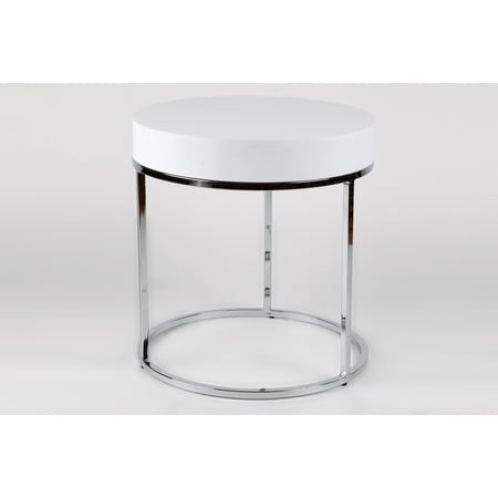 Whiteline Modern Living White Mog Contemporary Side Table