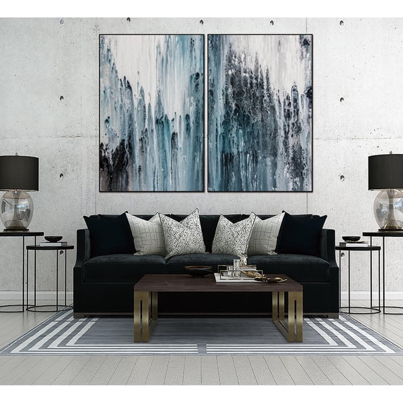 Whiteline Modern Living Zelda 2-Piece Canvas Wall Art Black PS Frame