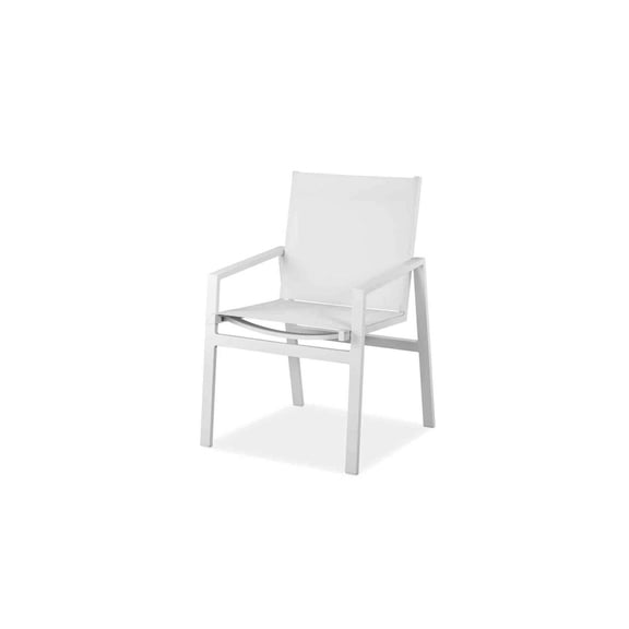 Whiteline Modern Outdoor Living White Rio Contemporary Outdoor Dining Chair, 2 Piece Set