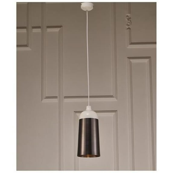 Whiteline PL1483-SLV-WHT Abel Pendant Lamp, Silver & White - 12 x 6 x 6 in.