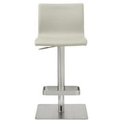 Whiteline Modern Living Light Grey Watson Contemporary, Fuax Leather and Stainless Steel Bar Stool