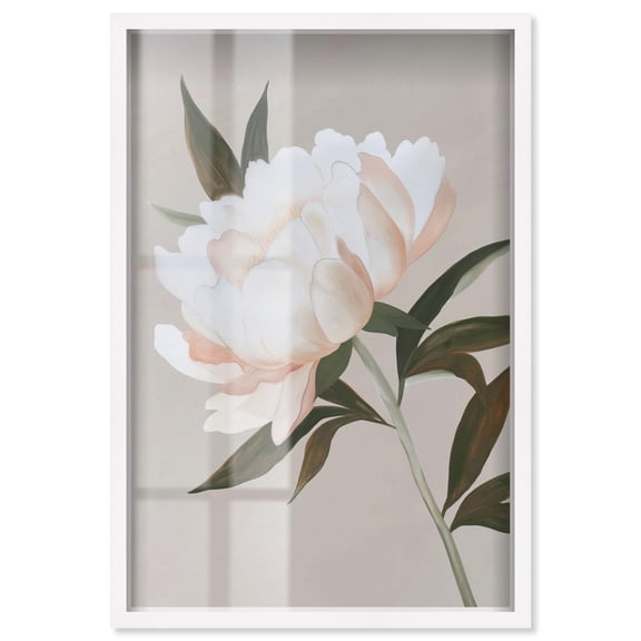 Whiteness Unveiled Shadowbox Print Floral Wall Decor by Art Remedy, White Frame, 10 x 15