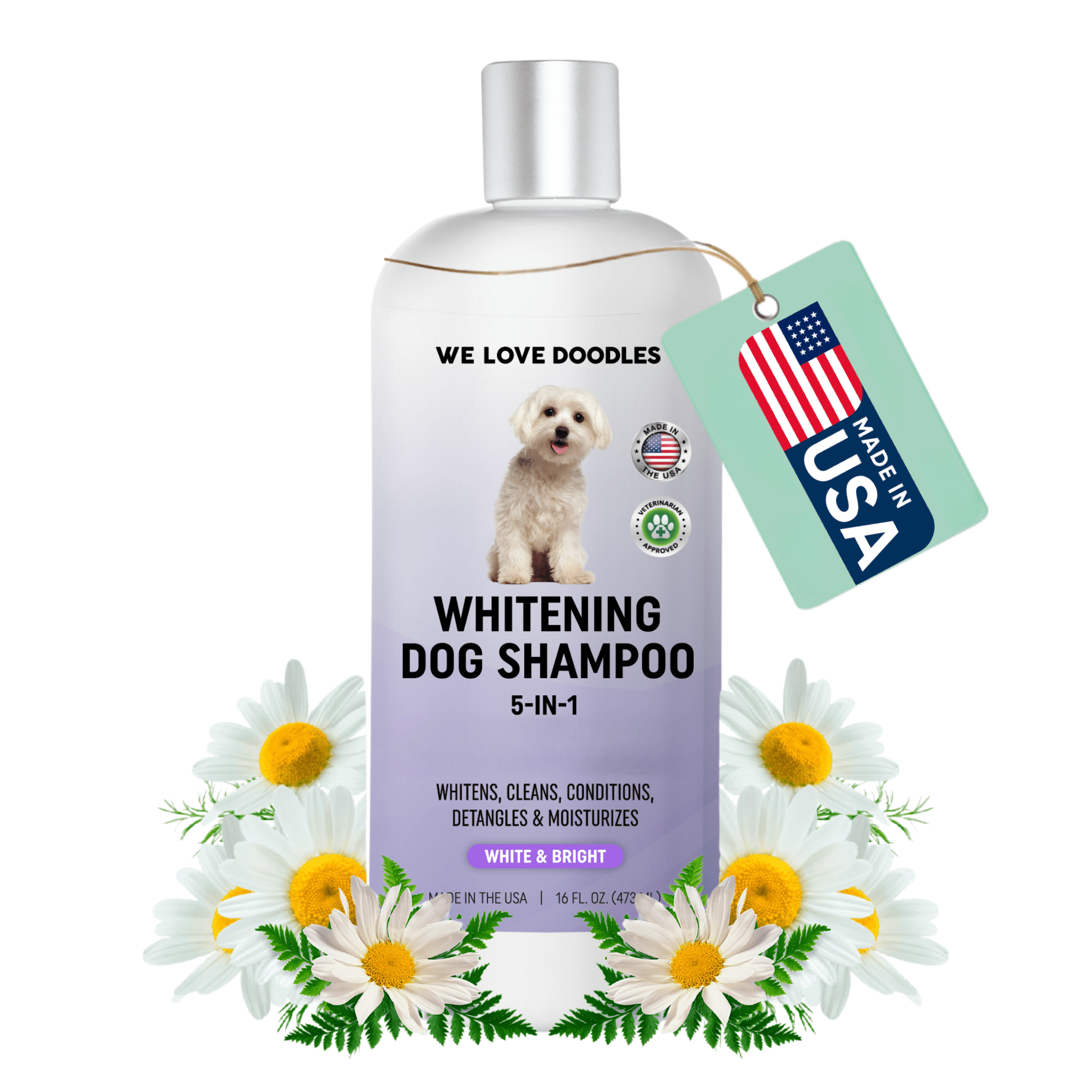 Welovedoodles Whitening Dog Shampoo | Clean Ingredients | Made in USA | Brightening Dogs Fur | White & Bright Hair | Removes Stains & Discoloration [We Love Doodles]