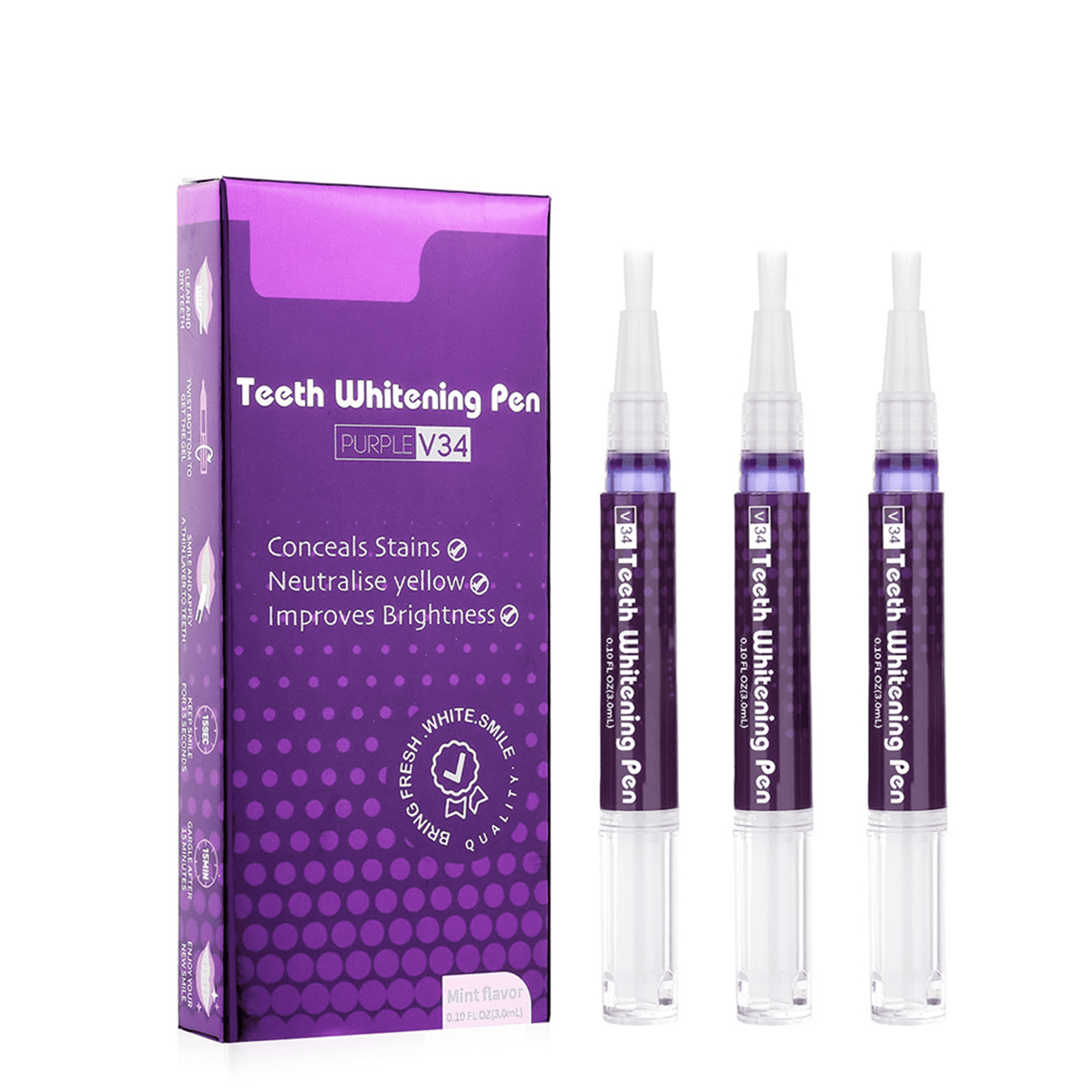 Whitening Strips, Teeth Pen Purple Teeth Pens for Adults Teeth Gel Pen