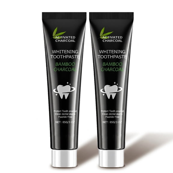 Whitening Therapy Charcoal Toothpaste, Deep Clean Invigorating Mint Teeth White Toothpaste, Remove Yellowing and Tooth Stains, Pack of 2