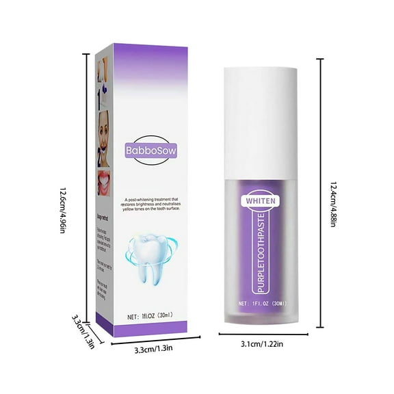 Whitening Toothpaste, Toothpaste for Sensitive Teeth and Cavity Prevention, For Teeth Whitening Purple Purple Teeth Tooth Stain Removal Tooth Colour Corrector Teeth 30ml