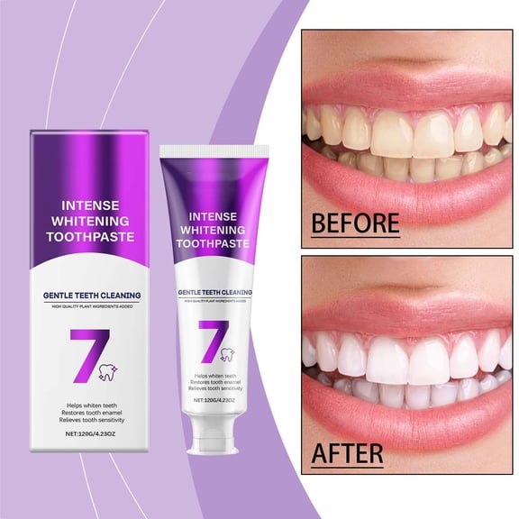 Whitening Toothpaste for Sensitive Gums, Fresh Breath and Cavity Protection, Enamel-Safe Daily Teeth Cleaning for Whole Family, 120g