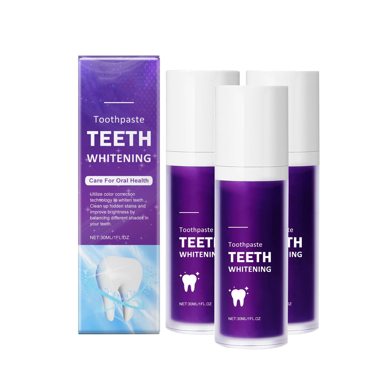 Whitening Toothpaste for Sensitive Teeth,Purple Toothpaste Gently ...