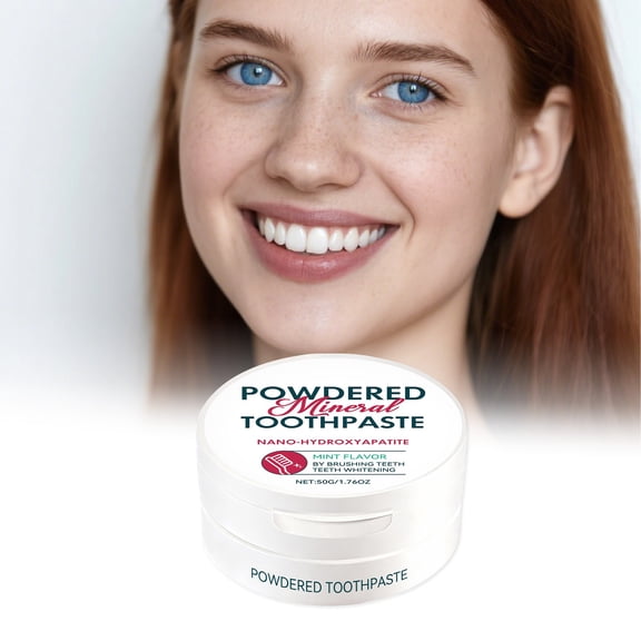 Whitenings Care Tooth Powder, Fresh Mint Flavor, Teeth Whitening & Stain Removal, Fine Powder for Gentle Cleaning, Portable Oral Care, 50g Jar