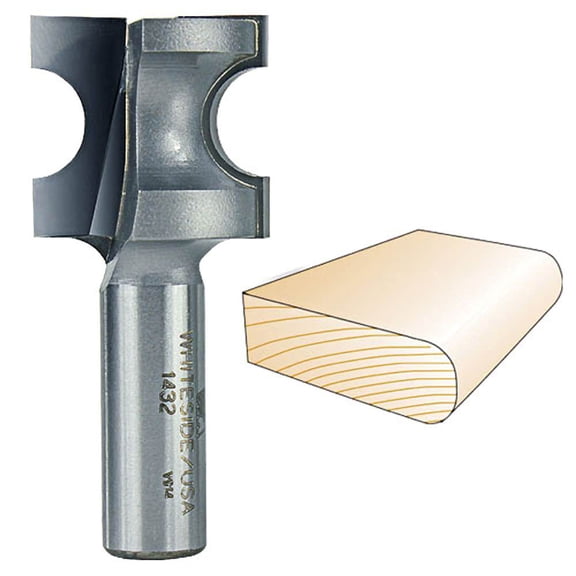 Whiteside 1432 Half Round Router Bit - 1/2"SH, 1/4"R, 1"CL