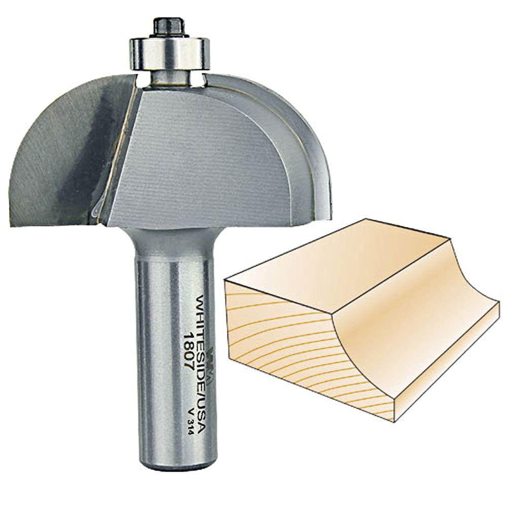 Whiteside 1807 Cove Router Bit with Bearing - 1/2