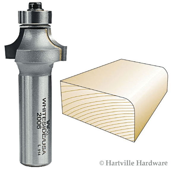 Whiteside 2006 Roundover Router Bit - 1/2"SH, 1/4"R, 1/2"CL