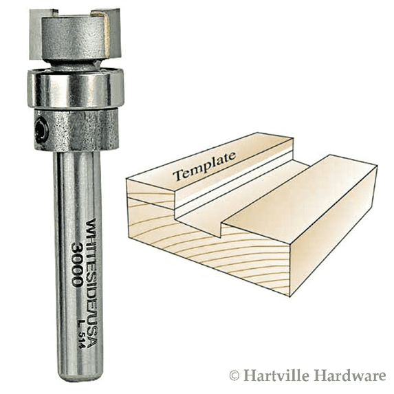 Whiteside 3000 1-7/8-inch Pattern Router, 1/2-inch OD Bearing, 1/4-inch Shank