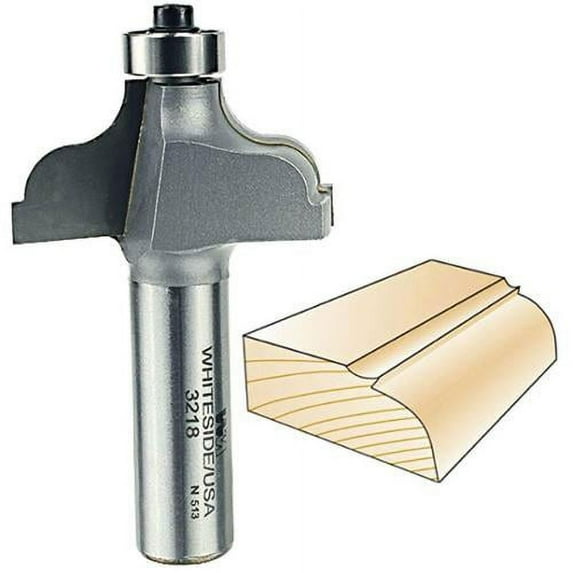Whiteside 3218 Ogee Fillet Router Bit for Woodworking - 1/2"SH, 1/4"R, 3/4"CL