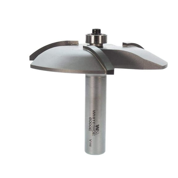 Whiteside 6000E Large Raised Panel Profile Router Bit for Woodworking - 1/2"SH, 1-7/16"CL, 3-3/8"LD, 3-WING
