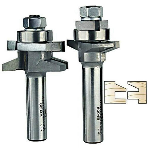 Whiteside 6004 Straight Stile & Rail Router Bit Set for Woodworking - 1/2"SH, 7/8"CL, 3/8" REVEAL