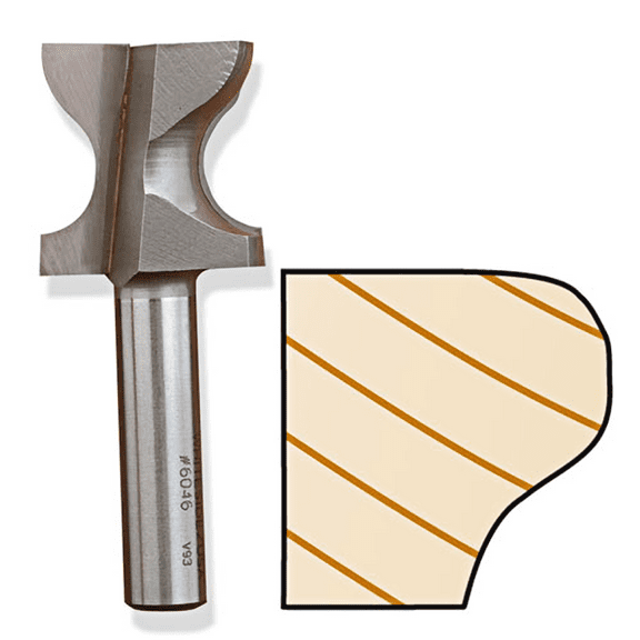 Whiteside 6046 Windowsill Edge/Finger Pull Router Bit for Woodworking - 1/2"SH, 3/8"R, 1-1/8"CL