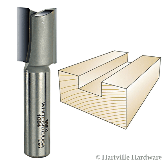 Whiteside Router Bits 1084 Straight Bit with 3/4-Inch Cutting Diameter and 1-Inch Cutting Length
