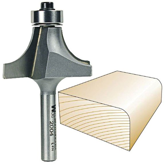 Whiteside Router Bits 2004 Round Over Bit with Ball Bearing and 1/2-Inch Radius