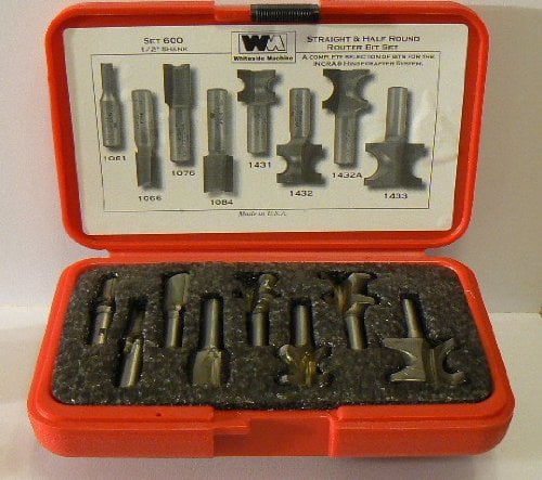 Whiteside Router Bits 600 Straight and Half Round Combo Set with 1/2 ...