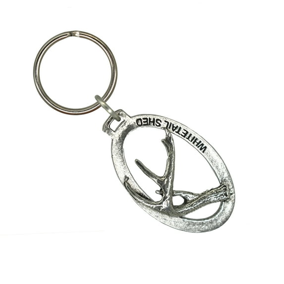 Whitetail Antler Keychain, Deer Antler, Deer, Outdoorsman, Hunting, M009KC, Key Fob, Key Ring, Keys, Zipper Pull, Luggage Tag, Pewter, Backpack, Over 300 Keychains Designs, Handmade in the USA