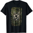 thumbnail image 1 of Whitetail Buck Deer Hunting American Camouflage USA Flag T-Shirt, 1 of 5