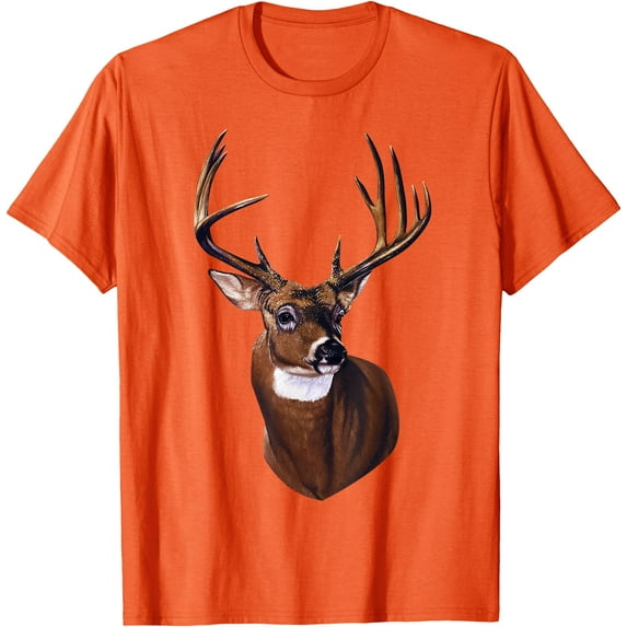 Whitetail Deer Portrait Antlers Wildlife Animal Graphic Softstyle Unisex T-Shirt,Orange Color,Size L