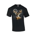 thumbnail image 1 of Whitetail Deer in Wilderness Adult Short Sleeve T-shirt-Black-Small, 1 of 4