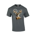 thumbnail image 1 of Whitetail Deer in Wilderness Adult Short Sleeve T-shirt-Charcoal-XXL, 1 of 4