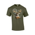 thumbnail image 1 of Whitetail Deer in Wilderness Adult Short Sleeve T-shirt-Military-Small, 1 of 4