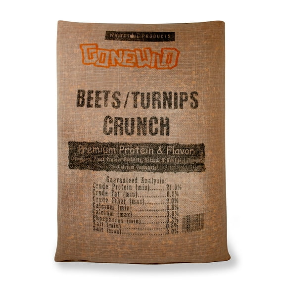 Whitetail Products Gone Wild, Beets/Turnips Crunch Deer Attractant, 40 LB., Premium Deer Attractant, High-Protein, Natural Flavors, G0531