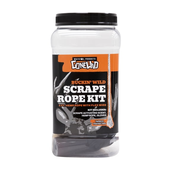Whitetail Products Gone Wild, Buckin' Wild Scrape Rope Kit, Scented Deer Attractant, G3844
