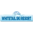 thumbnail image 1 of Whitetail Ski Resort Street Sign | Indoor/Outdoor | Skiing Skier Snowboarder Décor for Ski Lodge Cabin Mountian House | SignMission personalized gift, 1 of 5