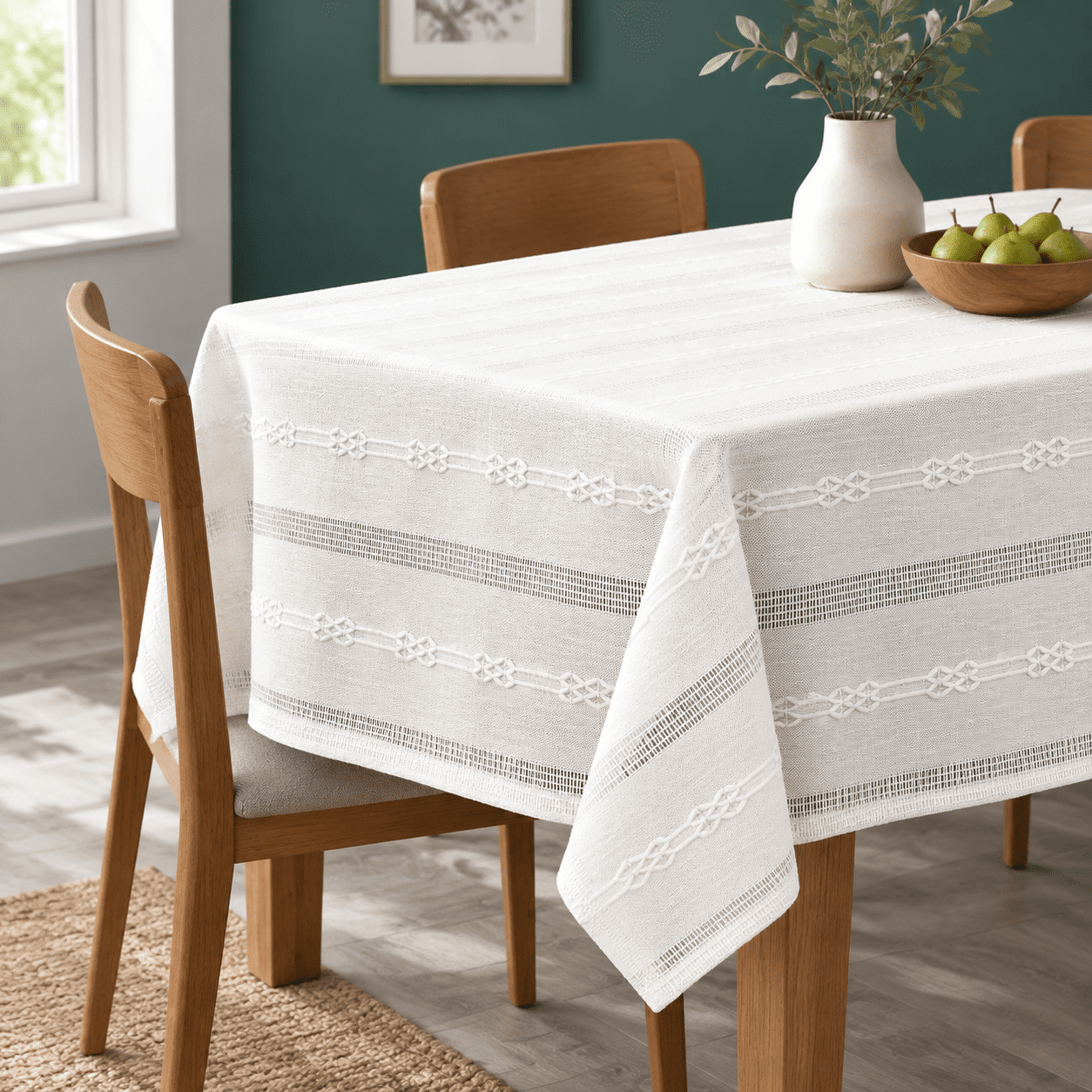 Whiteton Table Cloth For Rectangle Heavy Duty Farmhouse Vinttablecloth ...