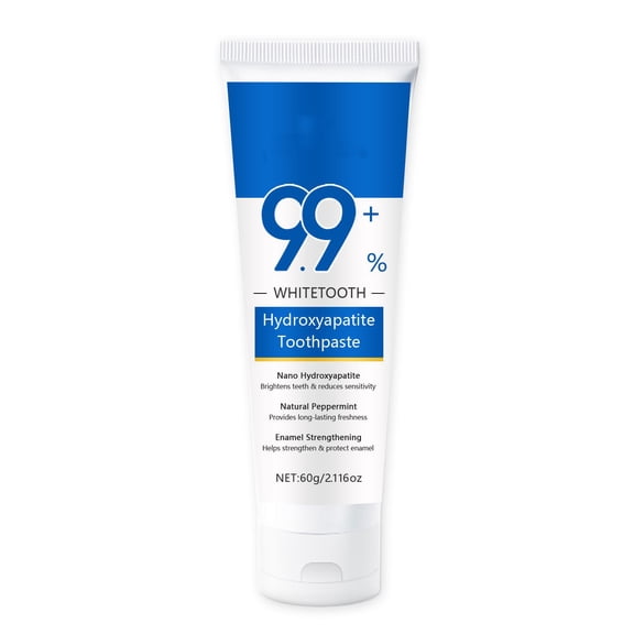 Whitetooth Hydroxyapatite Toothpaste with Natural Peppermint, Nano Formula for Teeth Brightening, Sensitivity Reduction and Enamel Strengthening, Long-Lasting Freshness for Daily Oral Care