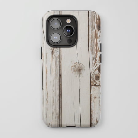 Whitewash Wood Plank For All iPhone Series Tough Phone Case Rustic Farmhouse Style Distressed White