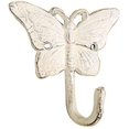 thumbnail image 1 of Whitewashed Cast Iron Butterfly Hook 6" - Rustic Wall Hook - Butterfly Decor, 1 of 2