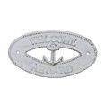 thumbnail image 1 of Whitewashed Cast Iron Welcome Aboard with Anchor Sign 8" - Metal Wall Plaque - Cast Iron Nautical Decor Sign, 1 of 2