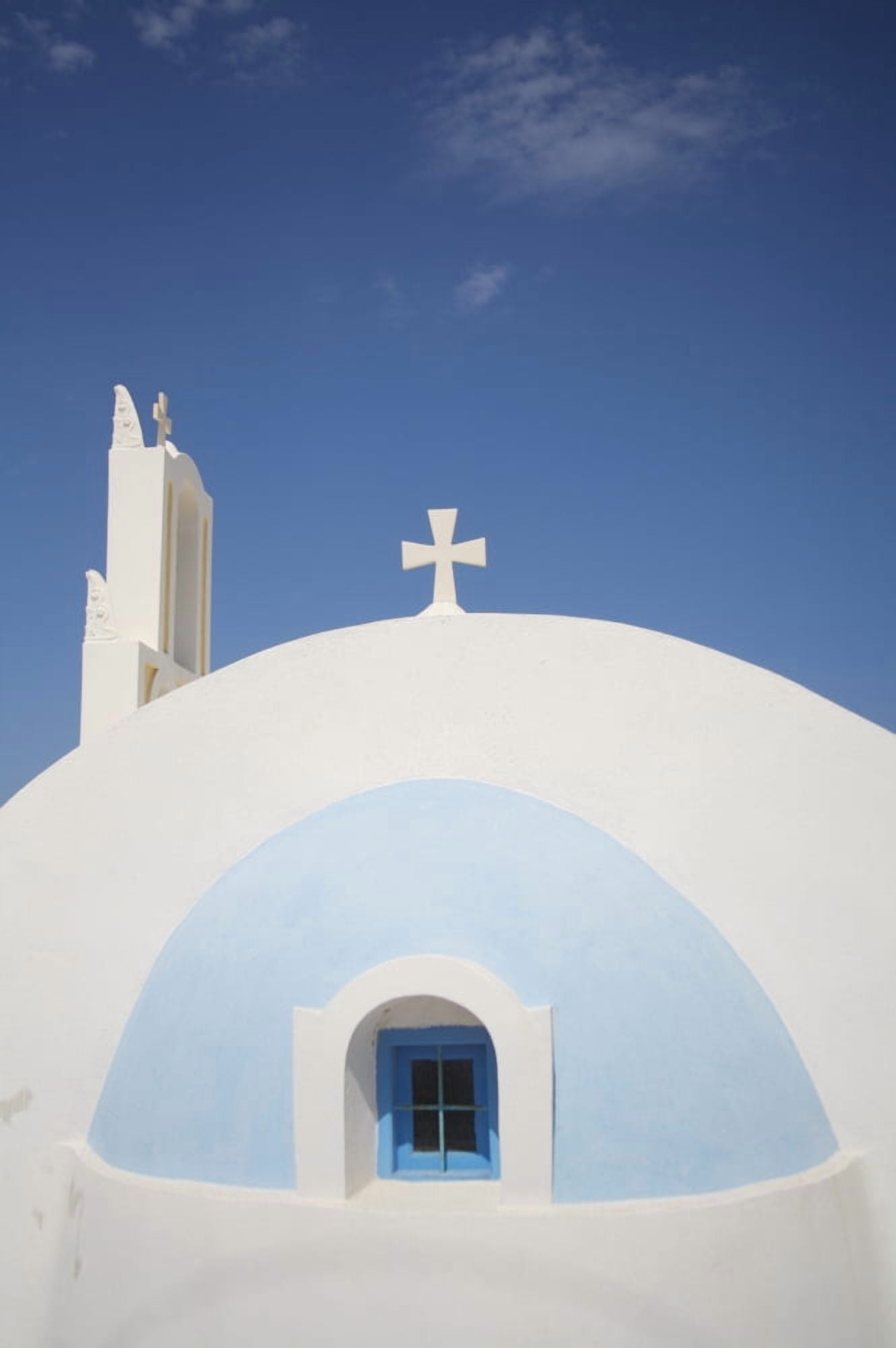 Whitewashed Greek Chapel Close Up Canvas Art - Paul Miles Design Pics (11 x 17)