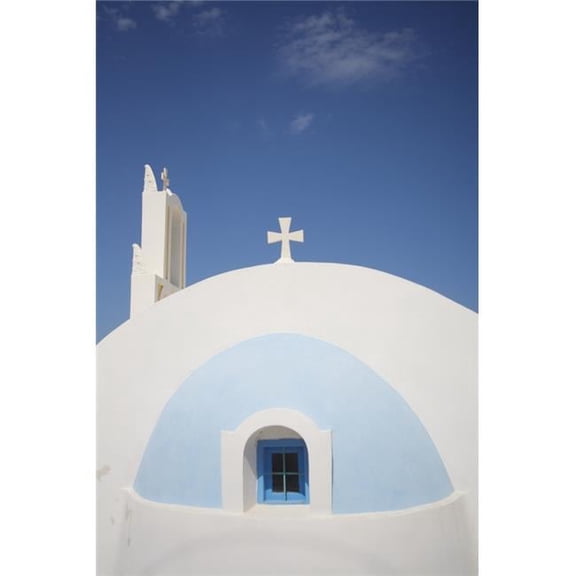 Whitewashed Greek Chapel - Close Up Poster Print