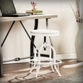 thumbnail image 1 of Whitewashed MDF - Adjustable Height and Swiveling - Kitchen Island or Game Table - Rustic and Convenient Seating, 1 of 5