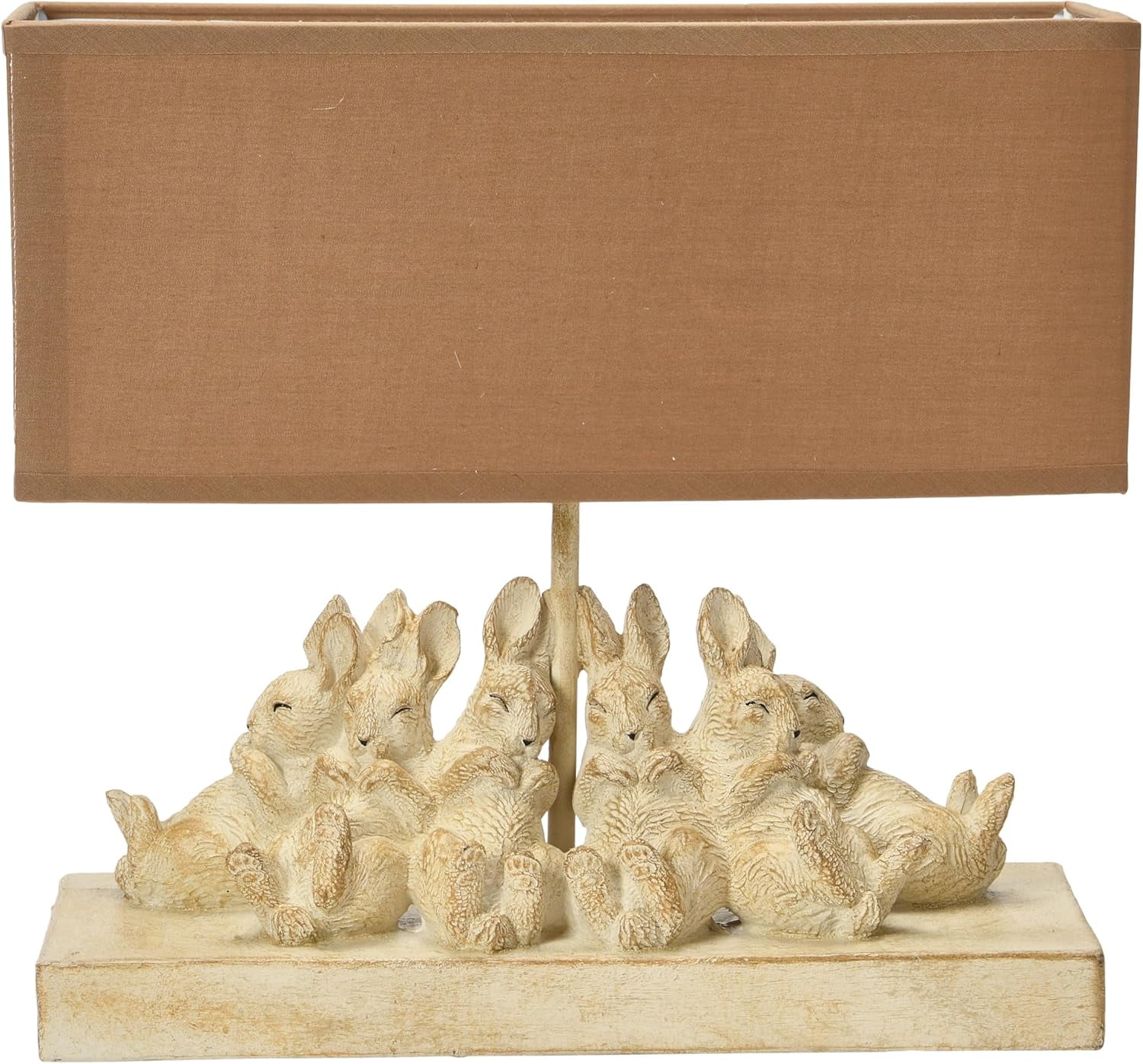 Whitewashed Rabbit Table Lamp with Sand Colored Linen Shade - Walmart.com