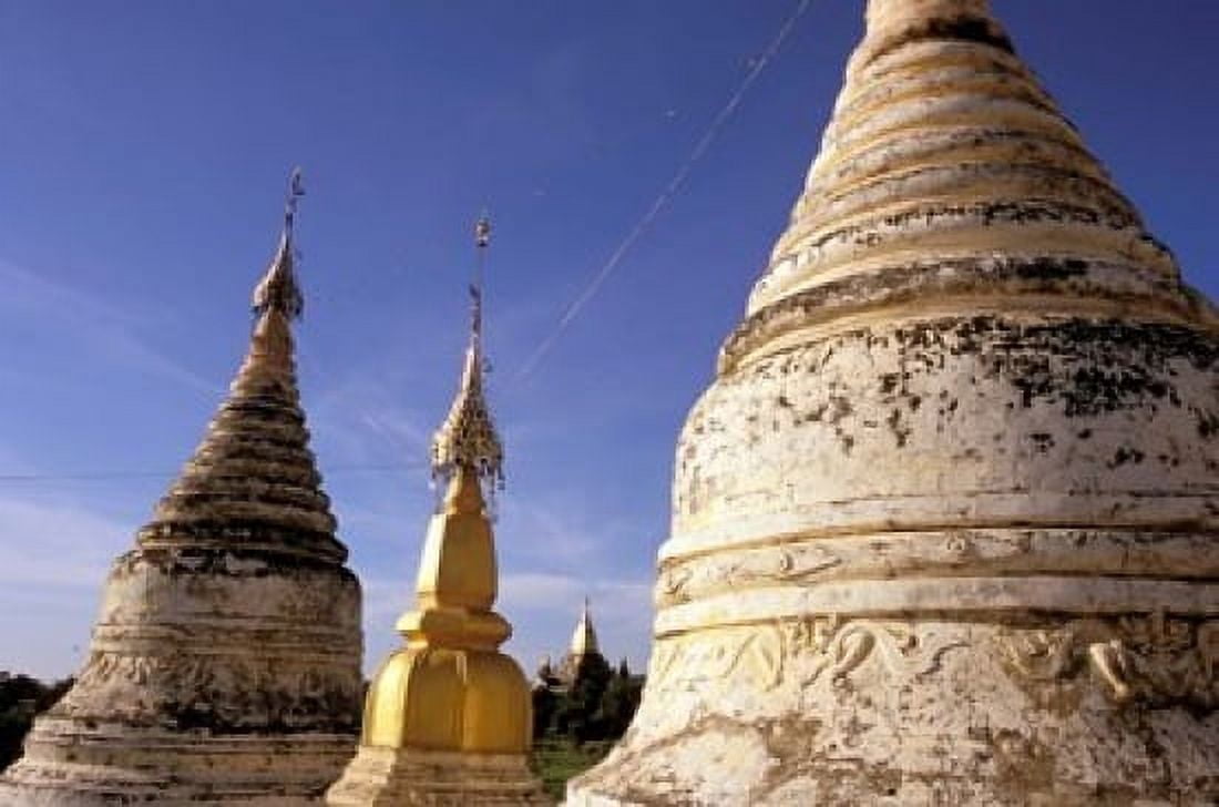 Whitewashed Stupas Bagan Myanmar Canvas Art - Inger Hogstrom DanitaDelimont (35 x 24)