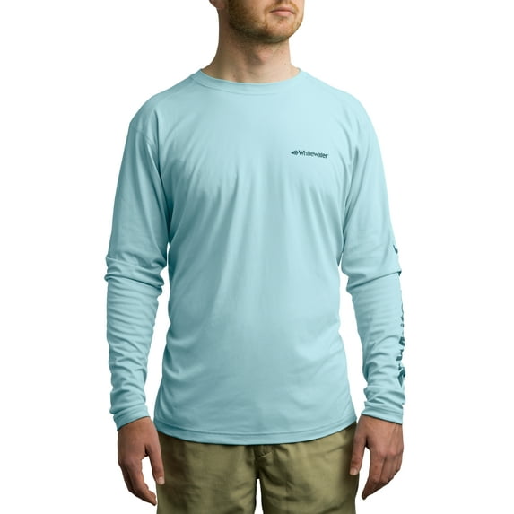 Whitewater Fishing Lightweight Long Sleeve Tech Shirt with UPF Protection (Skyline, Medium)