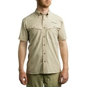 Whitewater Lightweight Moisture Wicking Short Sleeve Fishing Shirt with UPF 50 (Oxford Tan, X-Large)
