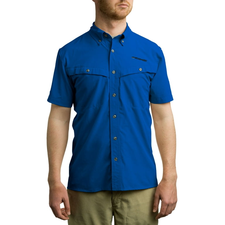 Whitewater Men's Rapids Short Sleeve Fishing Shirt, XL, Strong Blue