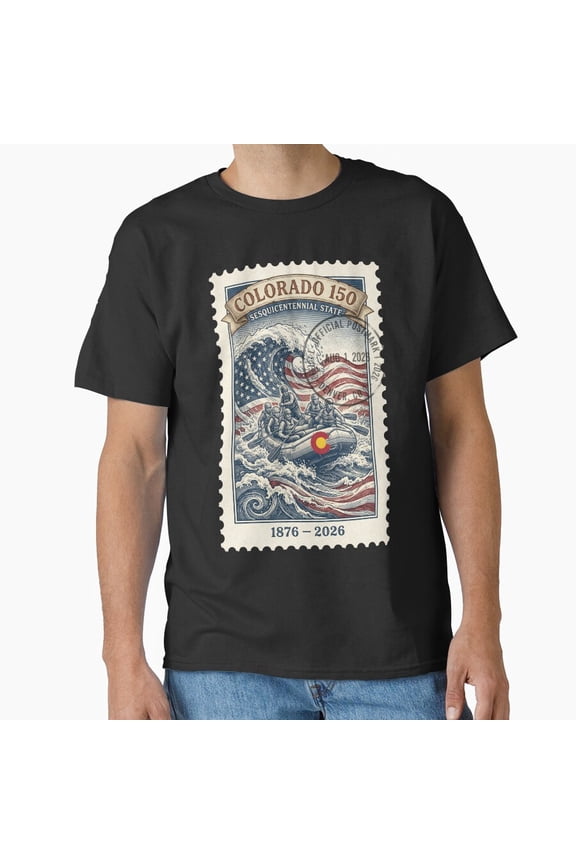 Whitewater Rafting 150Th Adventure River Stamp Shirt, Vintage Graphic Tee, Usa Celebration Shirt