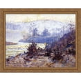 thumbnail image 1 of Whitewater River 36x28 Large Gold Ornate Wood Framed Canvas Art by T. C. Steele, 1 of 2