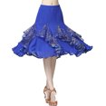 thumbnail image 1 of Whitewed 360 Degree Swing Midi Ballroom Latin Dance Practice Circle Skirts, 1 of 3
