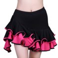 thumbnail image 1 of Whitewed Ballroom Latin Tango Performance Practice Dance Routine Workout Clothes Skirts Black/Pink, 1 of 1